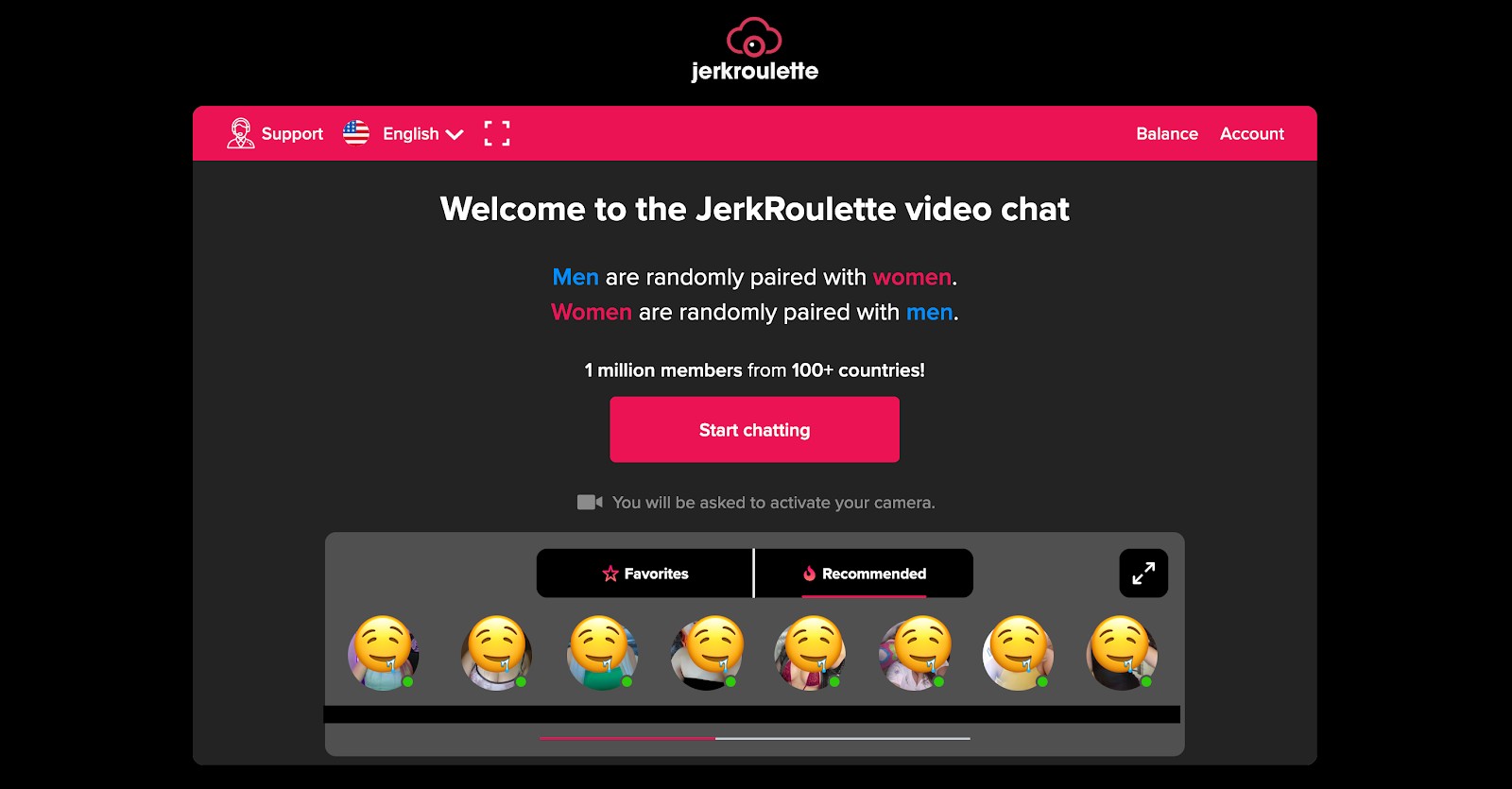 JerkRoulette interface