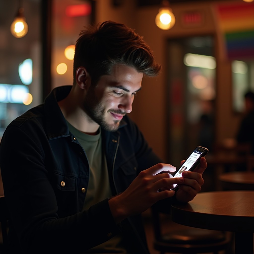 man chatting