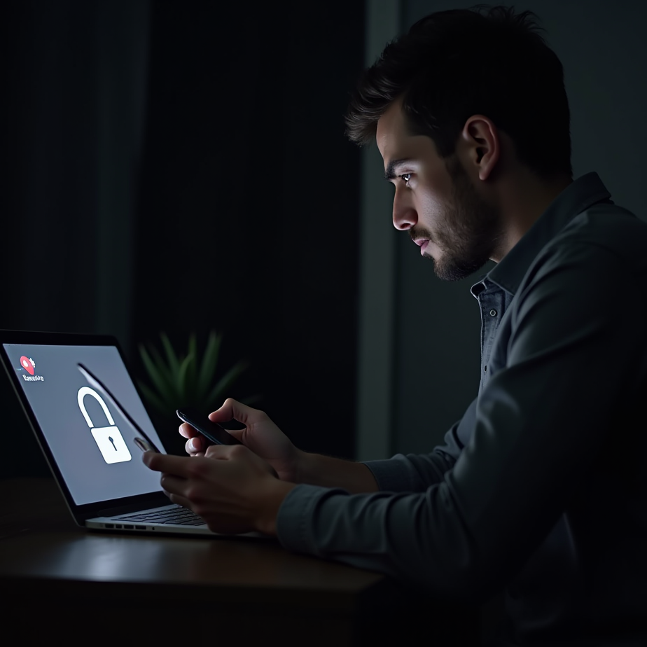 man and online safety