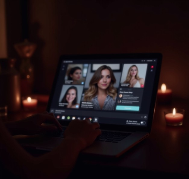 video chat with woman
