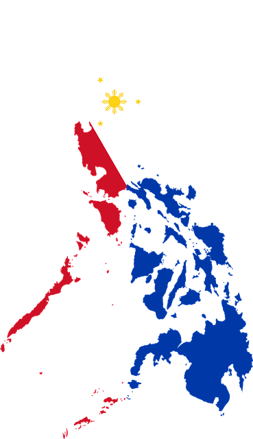 Philippines map with flag colors