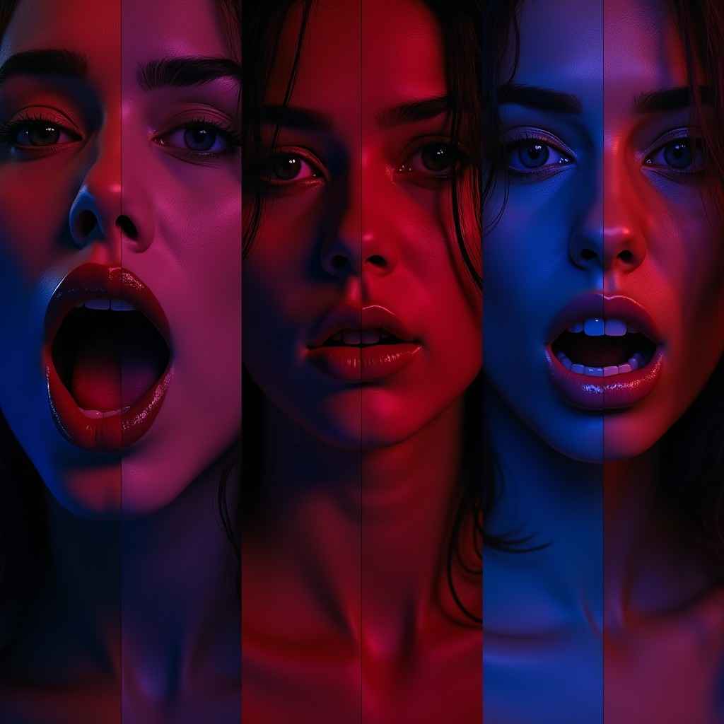 xexy girl with different emotions