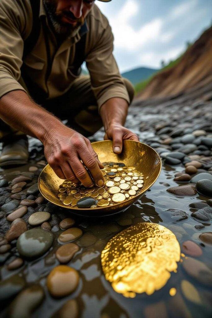 Image of a man looking for gold