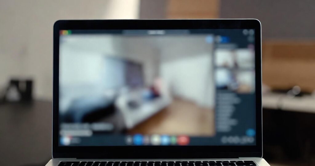 blurred live video chat interface