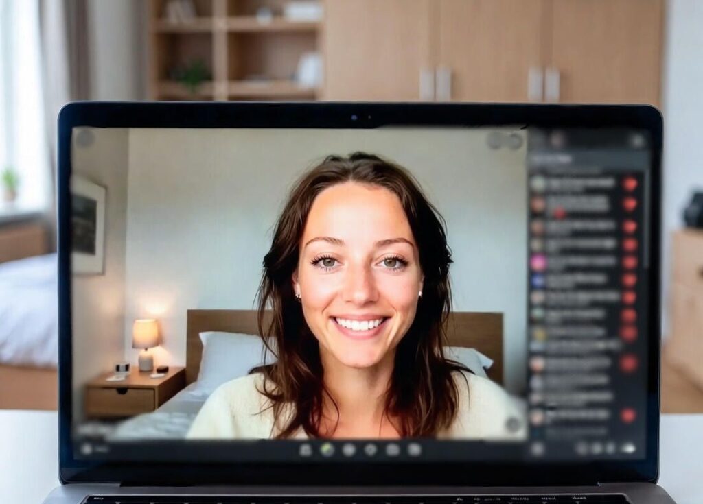 Estonian video chat on laptop