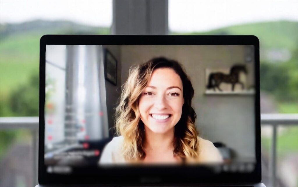 video chat on laptop